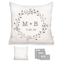 Wedding Wreath Monogram Pillow in White